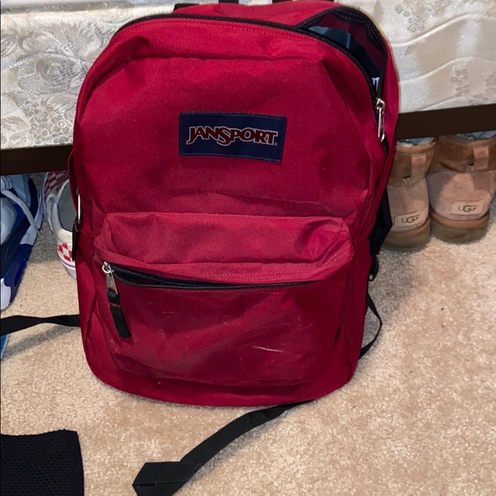 Red Jansport backpack